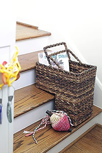 Creative Co-Op Woven BacBac Leaf Stair Basket, Natural