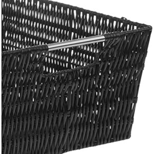 Whitmor Rattique Storage Baskets - Black - (3 Piece Set)