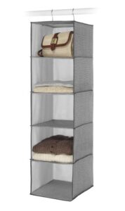 whitmor hanging accessory shelves 5 open sweater shelves crosshatch gray