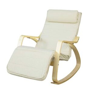 haotian comfortable relax rocking chair with foot rest design, lounge chair, recliners poly-cotton fabric cushion,fst16-w,white color