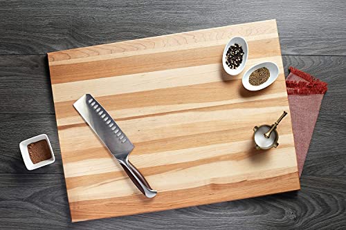 Labell Wood Cutting Boards - Large Canadian Maple Chopping Board for Meats, Vegetables, Fruits, and Cheeses - Flat Board Perfect for Carving, Serving, and Charcuterie (18" x 24" x 0.75")