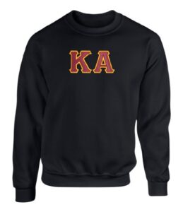 kappa alpha twill letter crewneck sweatshirt black xl