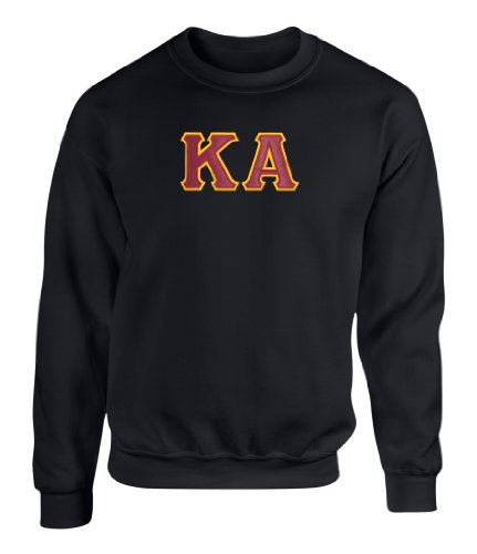 Kappa Alpha Twill Letter Crewneck Sweatshirt Black XL