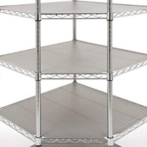 Seville Classics UltraDurable Commercial-Grade 6-Tier NSF-Certified Corner Steel Wire Shelving with Wheels, 28" W x 28" D x 72" H