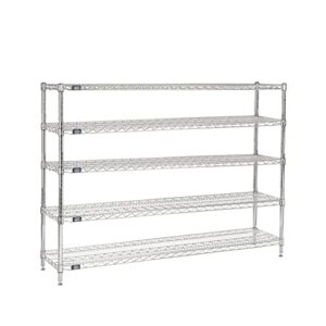 nexel - 24" x 72" x 86", 5 tier, nsf listed adjustable wire shelving, unit commercial storage rack, chrome, leveling feet