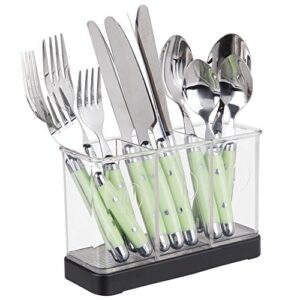 iDesign Forma Decorative Countertop Flatware Organizer - 7.4" x 2.6" x 4.75", Matte Black/Clear