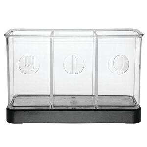 iDesign Forma Decorative Countertop Flatware Organizer - 7.4" x 2.6" x 4.75", Matte Black/Clear