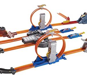 Hot Wheels Track Builder Total Turbo Takeover Track Set, Motorized Playset with Loops & Stunts, Includes 1 Hot Wheels Die-Cast Car, Toy for Kids 6 to 12 Years Old [Amazon Exclusive]