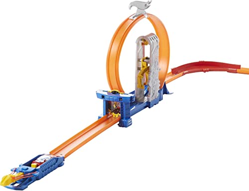 Hot Wheels Track Builder Total Turbo Takeover Track Set, Motorized Playset with Loops & Stunts, Includes 1 Hot Wheels Die-Cast Car, Toy for Kids 6 to 12 Years Old [Amazon Exclusive]