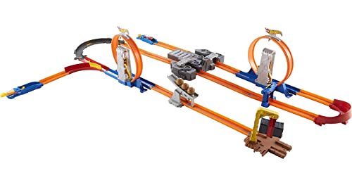 Hot Wheels Track Builder Total Turbo Takeover Track Set, Motorized Playset with Loops & Stunts, Includes 1 Hot Wheels Die-Cast Car, Toy for Kids 6 to 12 Years Old [Amazon Exclusive]