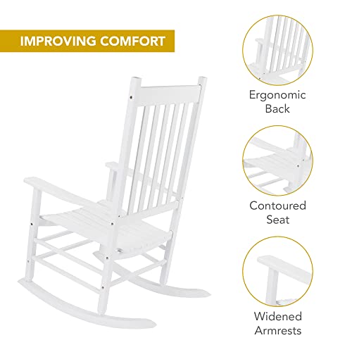 Shine Company Inc. 4332WT Vermont Porch Rocker, White