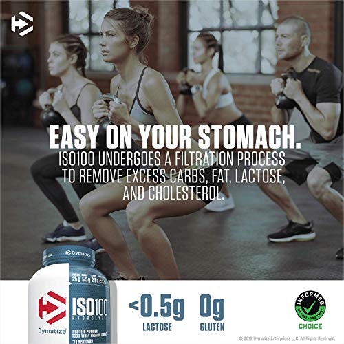 Dymatize ISO 100 Whey Protein Powder with 25g of Hydrolyzed, Fudge Brownie 1.6 Pound 25.6 Ounce