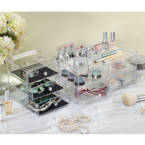 iDesign Inter-36460 2 Drawer Wide-Clear, 1 x Storage Box