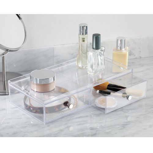 iDesign Inter-36460 2 Drawer Wide-Clear, 1 x Storage Box