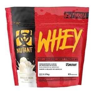mutant whey – muscle building whey protein powder mix in great flavors and enzyme fortified for optimum nutrition, 5 lb – vanilla ice cream