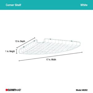 ClosetMaid 8282 Corner Shelf Organizer,White,1 x 12 x 12 inches