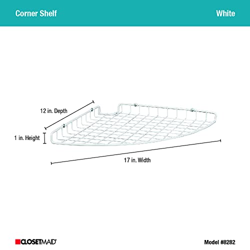 ClosetMaid 8282 Corner Shelf Organizer,White,1 x 12 x 12 inches