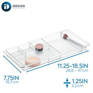 iDesign Expandable Vanity Drawer Organizer, The Clarity Collection – 11.25” to 18.5”, Clear