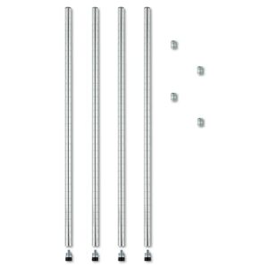 alera alesw59po36sr 36 in. stackable posts for wire shelving - silver (4/pack)