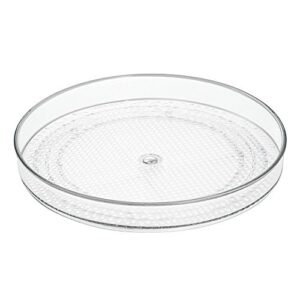 idesign clarity lazy susan turntable cosmetic organizer for vanity cabinet, bathroom, kitchen countertop to hold makeup, beauty products, 9" x 9" x 1.75" - clear