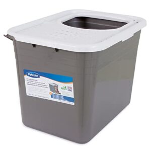 petmate top entry litter cat litter box with filter lid to clean paws