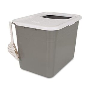 Petmate Top Entry Litter Cat Litter Box With Filter Lid To Clean Paws