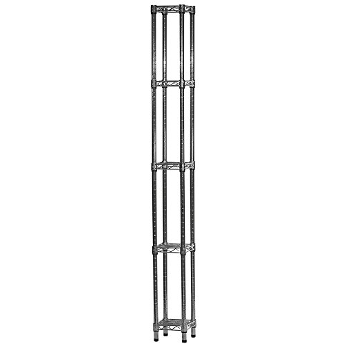 Shelving Inc. 8" d x 8" w x 72" h Chrome Wire Shelving with 5 Tier Shelves, Weight Capacity 800lbs Per Shelf