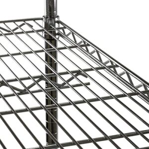 Shelving Inc. 8" d x 8" w x 72" h Chrome Wire Shelving with 5 Tier Shelves, Weight Capacity 800lbs Per Shelf