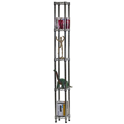 Shelving Inc. 8" d x 8" w x 72" h Chrome Wire Shelving with 5 Tier Shelves, Weight Capacity 800lbs Per Shelf