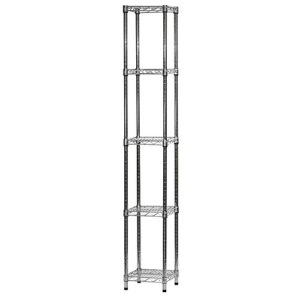 shelving inc. 12" d x 12" w x 72" h chrome wire shelving with 5 shelves