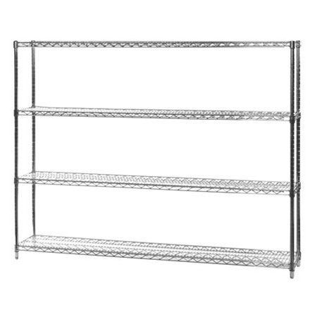 Shelving Inc.12" d x 60" w x 64" h Chrome Wire Shelving with 4 Tier Shelves, Weight Capacity 800lbs Per Shelf