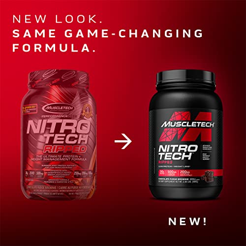 Protein Powder for Weight Loss MuscleTech Nitro-Tech Ripped Whey Protein Powder + Weight Loss Formula Lose Weight Weight Loss Protein Powder for Women & Men Vanilla, 2 lb(package may vary)