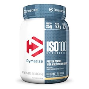 Dymatize ISO100 Hydrolyzed Protein Powder, White, Gourmet Vanilla, 25.6 Ounce