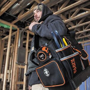 Klein Tools 5541610-14 Tool Bag with Shoulder Strap Has 40 Pockets for Tool Storage and Orange Interior