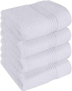utopia towels - hand towel set - luxurious 600 gsm 100% ring spun cotton - quick dry, highly absorbent, soft feel towels, perfect for daily use (pack of 4) (16 x 28, white)
