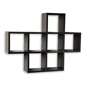 danya b. decorative cubby shelf – wall mount or free standing - square cubbies shelving unit (black)