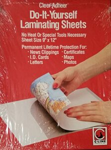 c-line® cleer-adheer laminating sheets, 9" x 12", box of 50