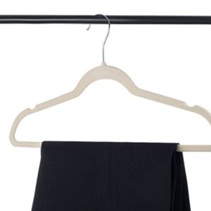 Home-it Premium Velvet Hangers 50 Pack - Ivory Suit Hangers Non-Slip - Heavy duty Clothes Hangers for Closet, Jacket, Shirt, Pants and Suit, Hook Swivel 360 - Ultra Thin