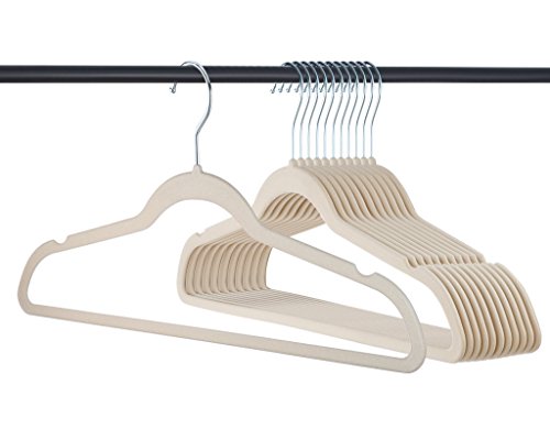 Home-it Premium Velvet Hangers 50 Pack - Ivory Suit Hangers Non-Slip - Heavy duty Clothes Hangers for Closet, Jacket, Shirt, Pants and Suit, Hook Swivel 360 - Ultra Thin