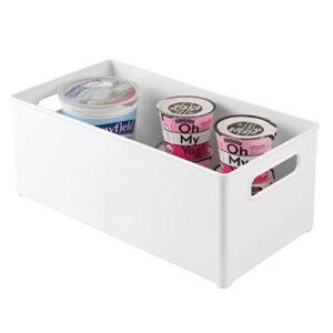 idesign kitchen binz bpa-free plastic deep stackable organizer with handles - 14.6" x 8.1" x 6", white