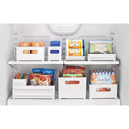 iDesign Kitchen Binz BPA-Free Plastic Deep Stackable Organizer with Handles - 14.6" x 8.1" x 6", White