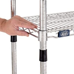 Nexel Adjustable Wire Shelving Unit, 4 Tier, Commercial Dry Storage Rack, 21" x 24" x 63", Chrome