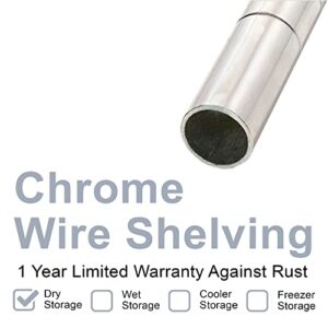 Nexel Adjustable Wire Shelving Unit, 4 Tier, Commercial Dry Storage Rack, 21" x 36" x 74", Chrome