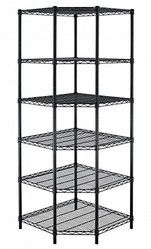 BestOffice New Heavy Duty Wire Steel 6-Tier Corner Shelf Garage Storage Shelving Rack C706