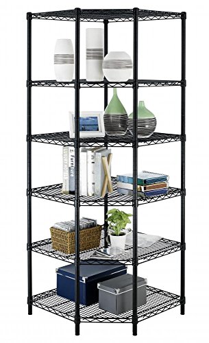 BestOffice New Heavy Duty Wire Steel 6-Tier Corner Shelf Garage Storage Shelving Rack C706