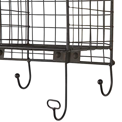 Linon AHWE12381 Lanette 4-Cubby Wall Shelf, 13" x 30" x 6.5", Black