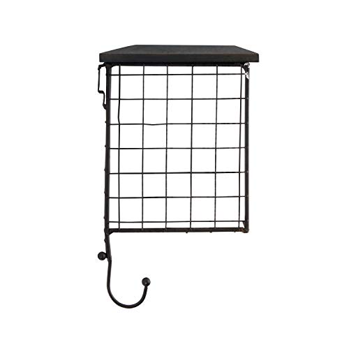 Linon AHWE12381 Lanette 4-Cubby Wall Shelf, 13" x 30" x 6.5", Black