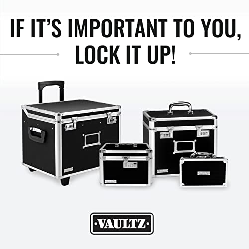 Vaultz Combination Lock Box - Secure Safe for Documents, Valuables, Medicine & Money - 10 x 7.25 x 7.75 Inch - Silver Treadplate