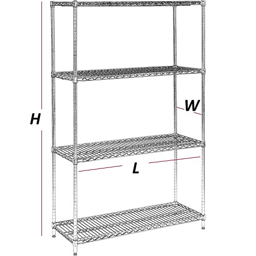 Nexel Adjustable Wire Shelving Unit, 4 Tier, NSF Listed Commercial Storage Rack, 18" x 30" x 63", Black Epoxy