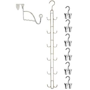 NEW IMPROVED SYSTEM- Boot Stax: Vertical Hanging Boot Rack, Boot Storage, Boot Organizer: 1 Vertical Rod that Swivels + 6 Silver Boot Hangers (Silver)